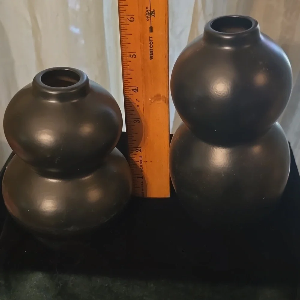 New Black 5 And 6 1/2‎ Inch Bud Vase Set